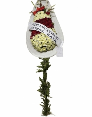 Kırmızı Beyaz Gerbera Çelenk